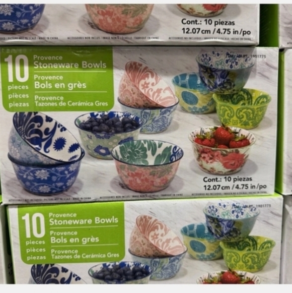 10 Pieces Bontanical Stoneware Bowls, Set of 10 All Purpose Bowls, 4.75" - Picture 2 of 7